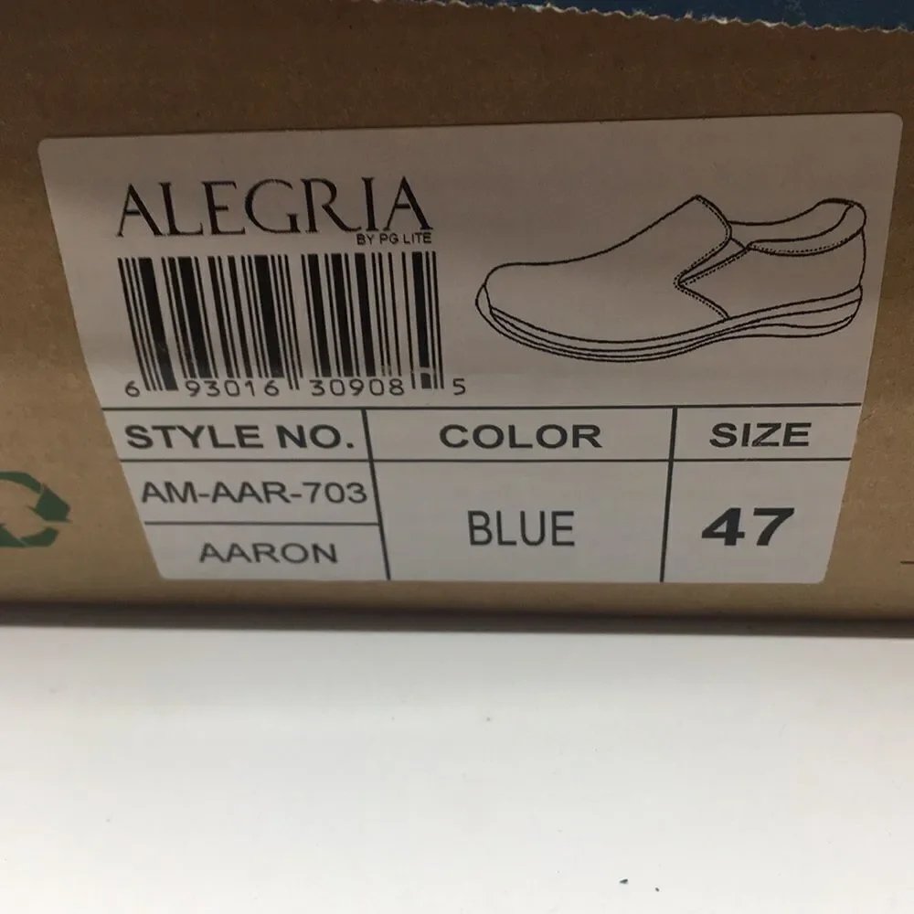 NIB Alegria Men’s Aaron Blur Suede Slip On Shoes - Size 47 EU 13 US
